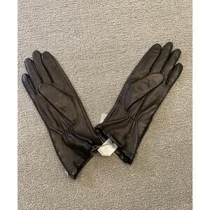 Soia & Kyo Women M Black Leather Zipper Gloves‎